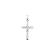 14K White 18x12 mm Cross Pendant