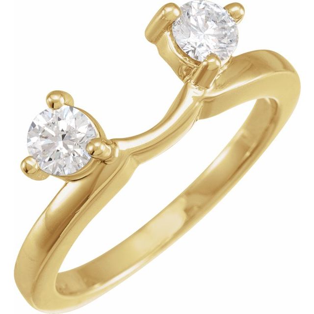 14k Yellow 1/5 Ctw Natural Diamond Wrap-style Ring Enhancer