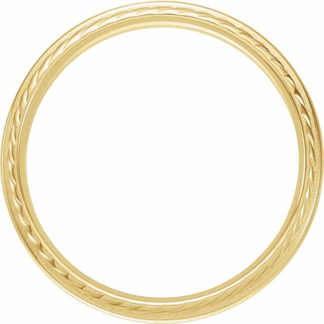 14K Yellow 6 mm Rope Edge Band Size 10
