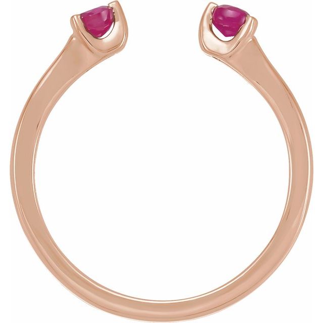 14K Rose Natural Ruby Negative Space Ring