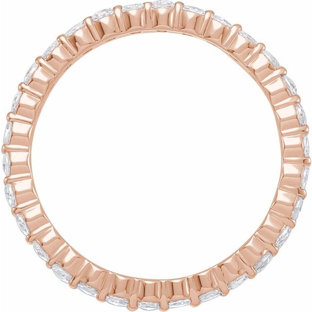 14K Rose 1/2 CTW Natural Diamond Eternity Band Size 7