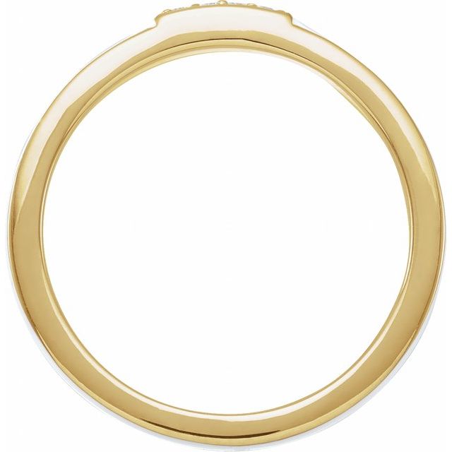 14K Yellow .03 CTW Natural Diamond & Black Enamel Stackable Ring