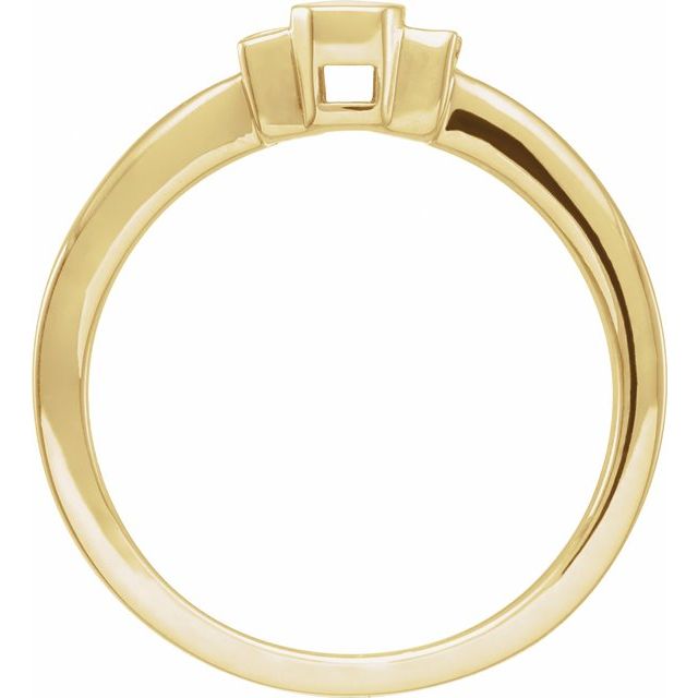 14K Yellow .08 CTW Natural Diamond & Black Enamel Ring