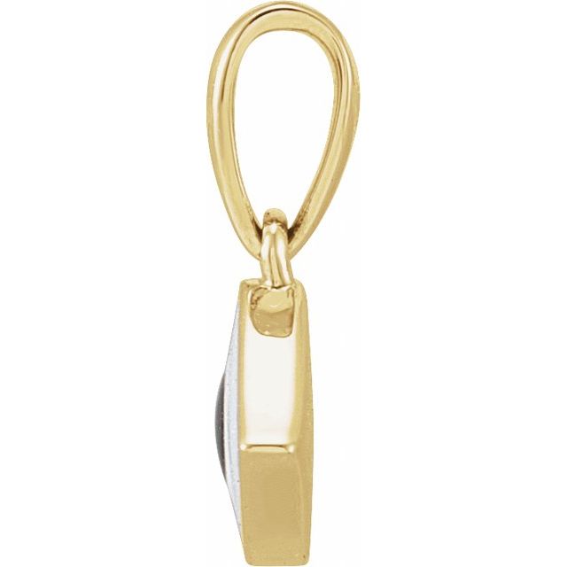 14K Yellow White Enamel Evil Eye Pendant