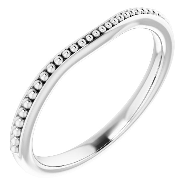 14k White Band For 7x5 Mm Emerald Ring