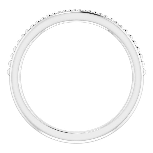 14k White Band For 7x5 Mm Emerald Ring