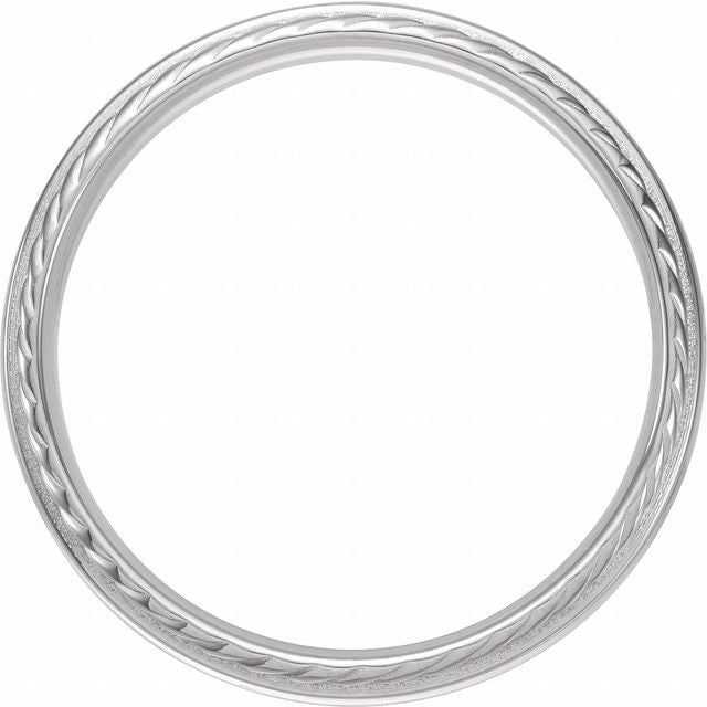 14K White 6 mm Rope Edge Band Size 11