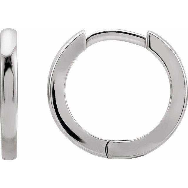 Sterling Silver Hinged 15 mm Hoop Earring
