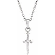 Sterling Silver Dagger 16-18' Necklace