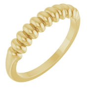 14K Yellow Puffed Stackable Ring