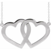 14K White Engravable Famly Heart 18' Necklace