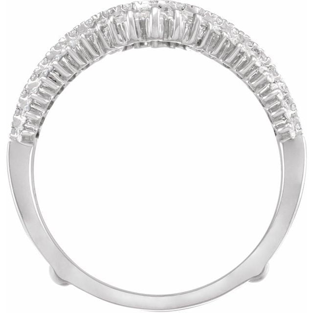 14k White 1 Ctw Natural Diamond Ring Guard
