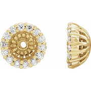 14k Yellow 1/6 Ctw Natural Diamond Earring Jackets With 4.1 Mm Id