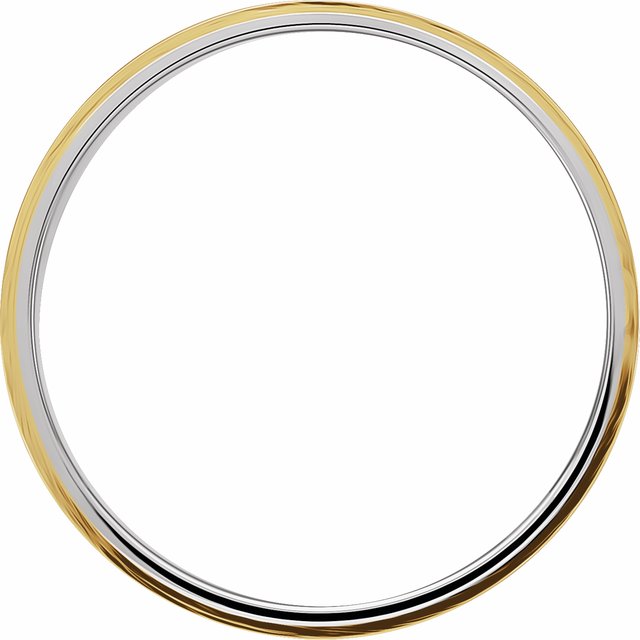 14K White/Yellow 6 mm Flat Band with Inlay Size 12