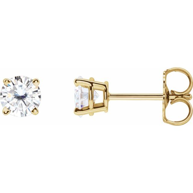 14K Yellow 4.5 mm Stuller Lab-Grown Moissanite Stud Earrings