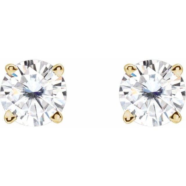 14K Yellow 4.5 mm Stuller Lab-Grown Moissanite Stud Earrings