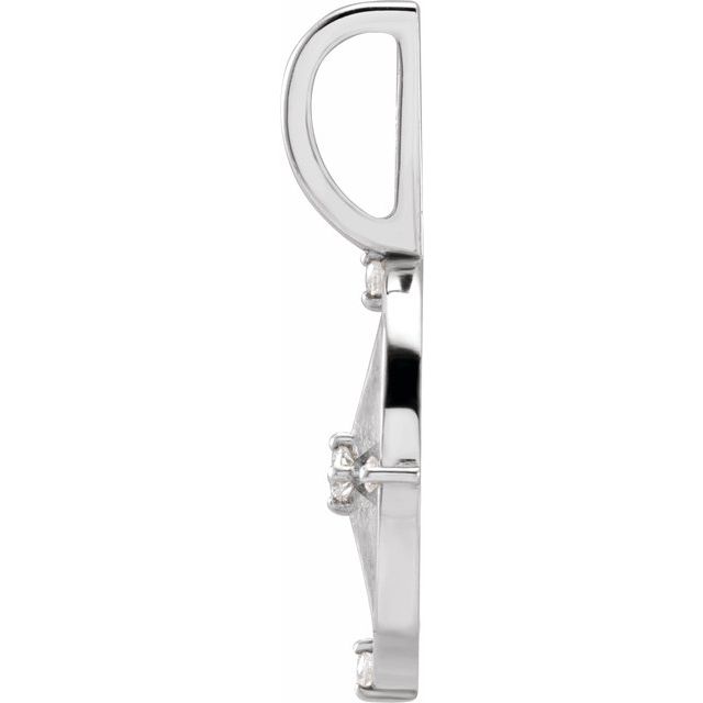 Sterling Silver .03 CTW Natural Diamond Compass Charm/Pendant