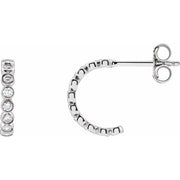 14k White 1/3 Ctw Lab-grown Diamond Hoop Earrings