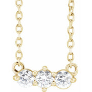 14K Yellow 1/5 CTW Natural Diamond Three-Stone 18' Necklace