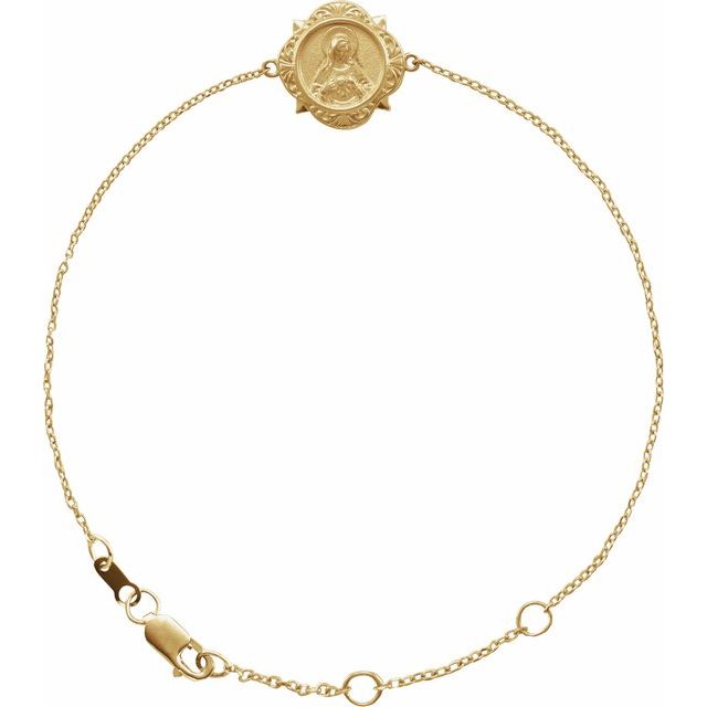 14K Yellow Miraculous Mary Bracelet