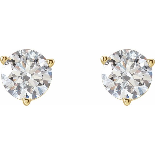 14K Yellow 1 CTW Lab-Grown Diamond Earrings