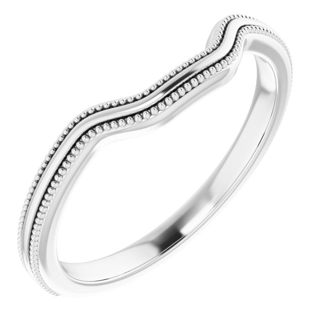 14K White Band for 7x5 mm Emerald Ring