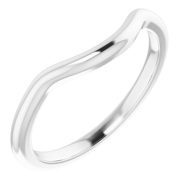 14K White Band for 9.4 mm Round Ring