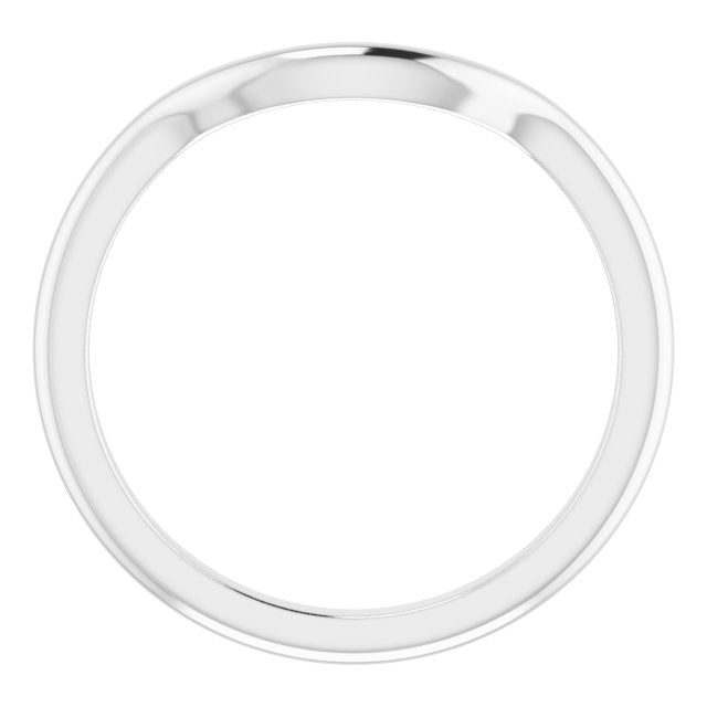 14K White Band for 9.4 mm Round Ring