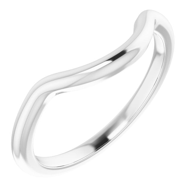 14K White Band for 10x8 mm Emerald Ring