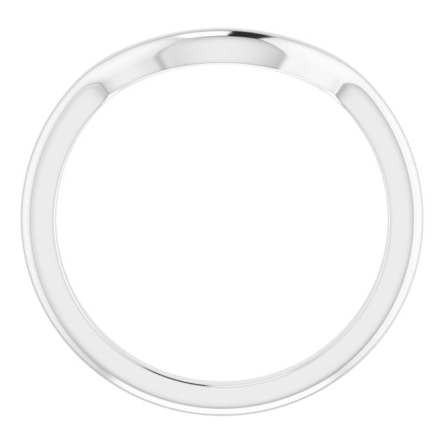 14K White Band for 10x8 mm Emerald Ring