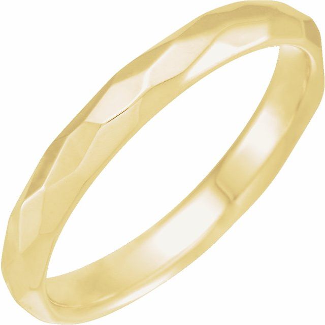 14K Yellow 3 mm Textured Patterned Band Size 7