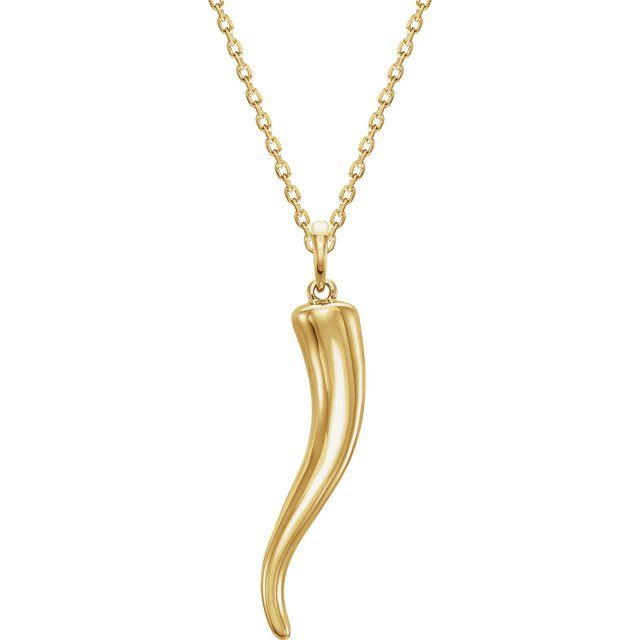 14K Yellow Italian Horn 16-18' Necklace