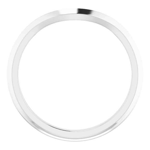 14k White Band For 7x5 Mm Oval Ring