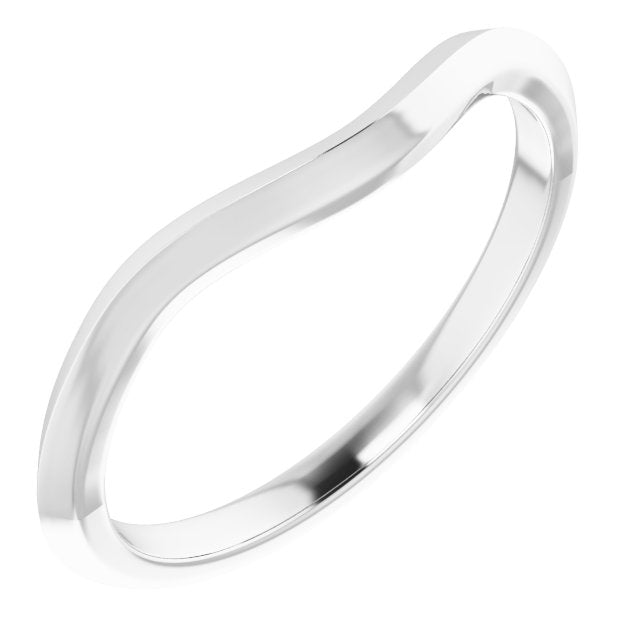 14k White Band For 7x5 Mm Oval Ring