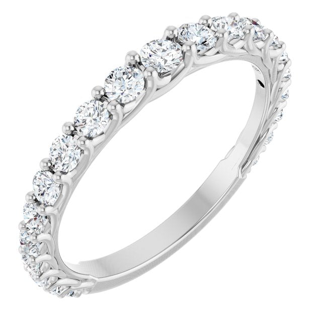 14K White 5/8 CTW Natural Diamond Matching Band