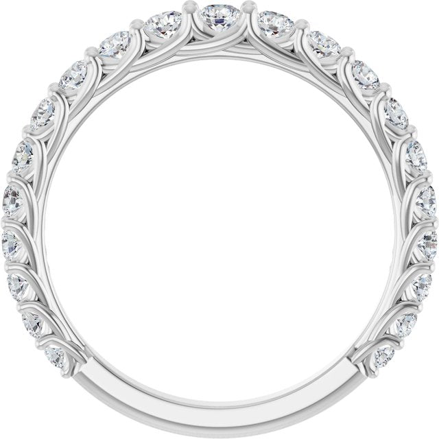 14K White 5/8 CTW Natural Diamond Matching Band