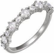 14K White 3 mm Round 1/2 CTW Natural Rose-Cut Diamond Anniversary Band