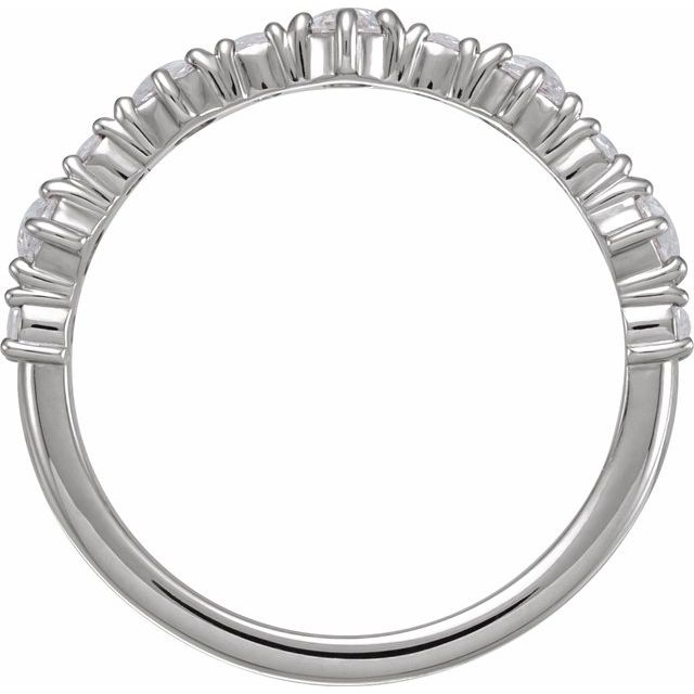 14K White 3 mm Round 1/2 CTW Natural Rose-Cut Diamond Anniversary Band