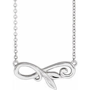 Sterling Silver Floral 18' Necklace