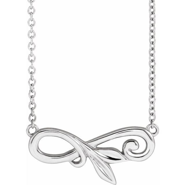 Sterling Silver Floral 18' Necklace