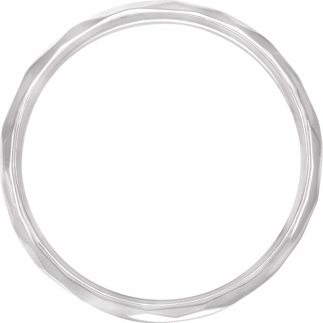 14K White 5 mm Textured Patterned Band Size 13.5