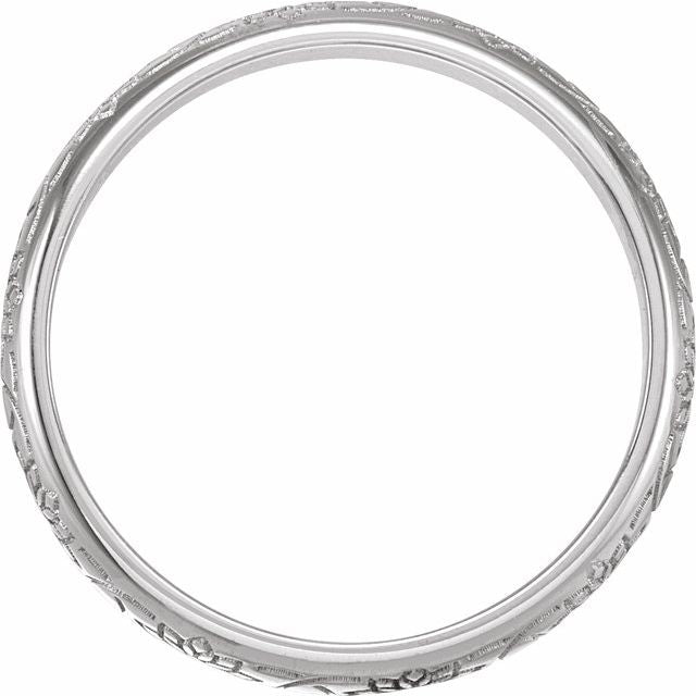 14K White 5 mm Floral Band Size 7