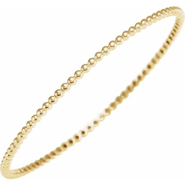 14K Yellow Beaded Bangle Bracelet