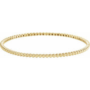 14K Yellow Beaded Bangle Bracelet