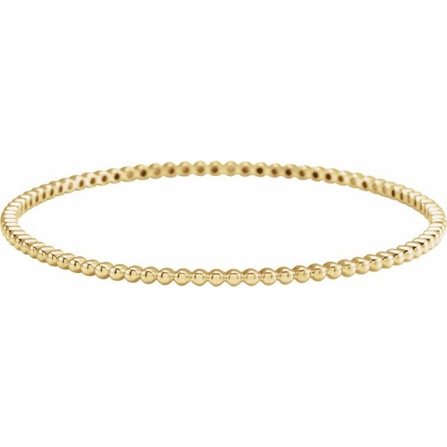 14K Yellow Beaded Bangle Bracelet