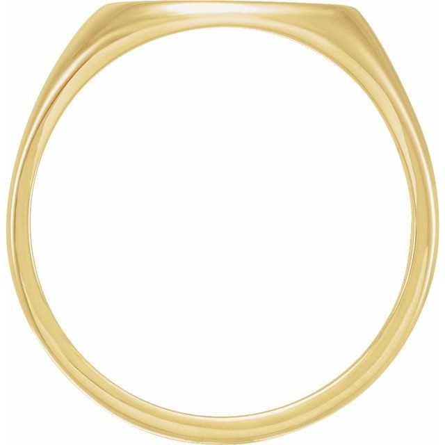 14K Yellow 12.3x9.4 mm Sacred Heart Signet Ring