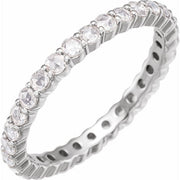 14K White 1/2 CTW Natural Diamond Eternity Band Size 4.5