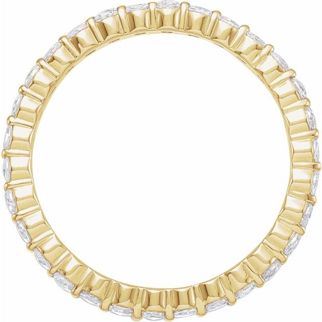 14K Yellow 1/2 CTW Natural Diamond Eternity Band Size 4.5