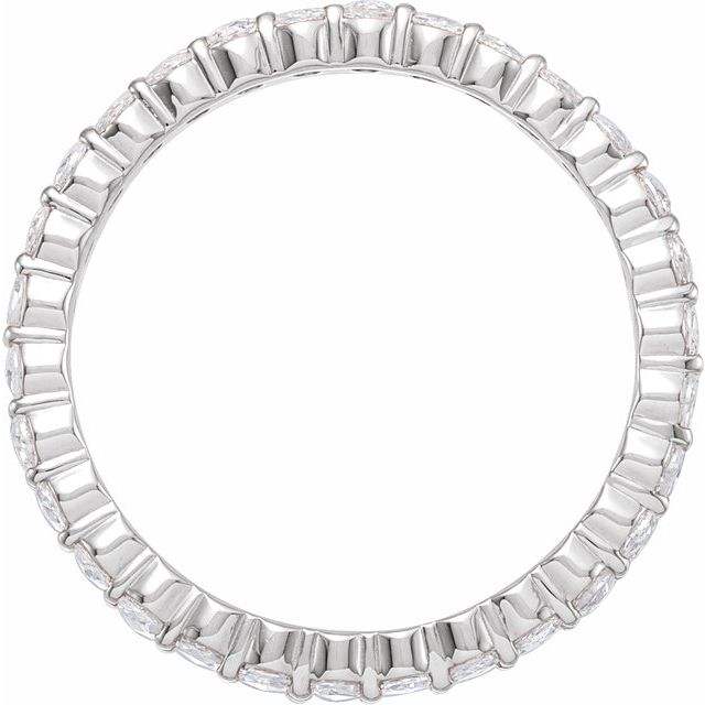 14K White 1/2 CTW Natural Diamond Eternity Band Size 4.5