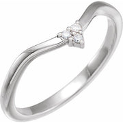 14K White .04 CTW Natural Diamond Matching Band